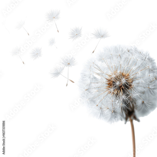 Wallpaper Mural Dandelion seeds gently drifting in the breeze on a bright white background during a sunny afternoon Torontodigital.ca