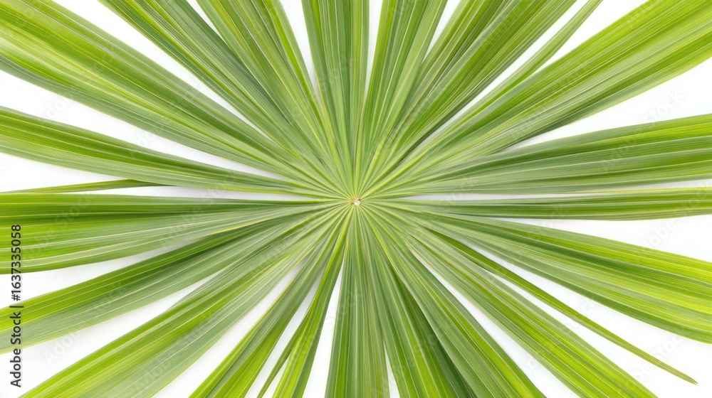 Obraz premium Radiating palm leaf, vibrant green