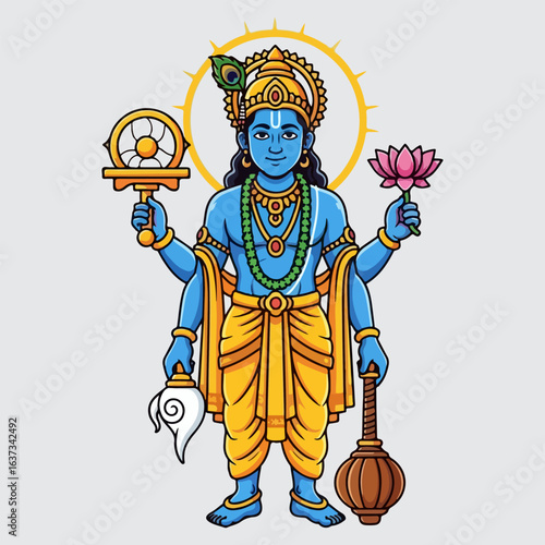 illustration of the mascot god wishnu