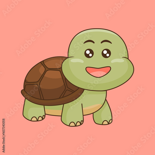 vector cute turtle illustration cartoon draw