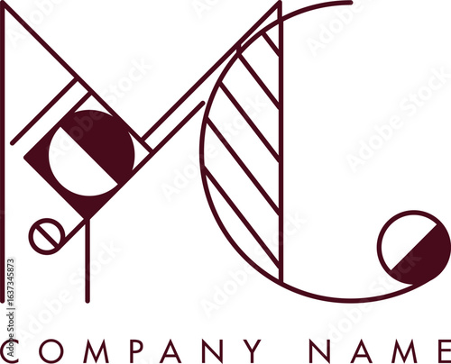 Minimalist MC Circular Monogram Logo Design with Bold Lines and Elegant Style