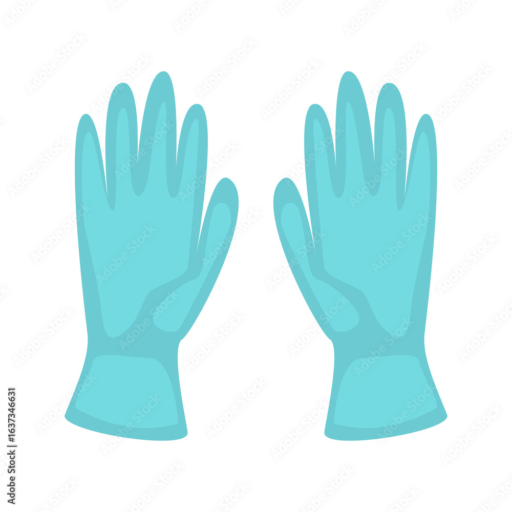 Obraz premium Medical Glove Icon – Flat Design on White Background. Simple and clean vector illustration representing healthcare, hygiene, safety, and protective equipment.