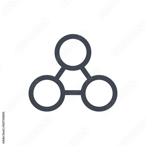 Abstract Network Connection Icon Three Circles