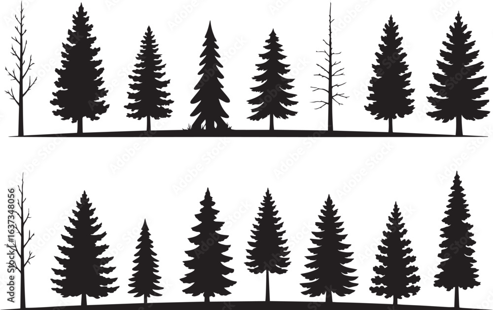 Fototapeta premium tree, silhouette, vector, palm, nature, leaf, Print