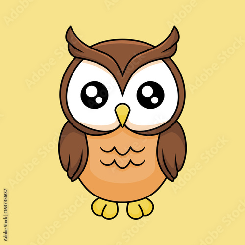 vector cute owl illustration cartoon draw