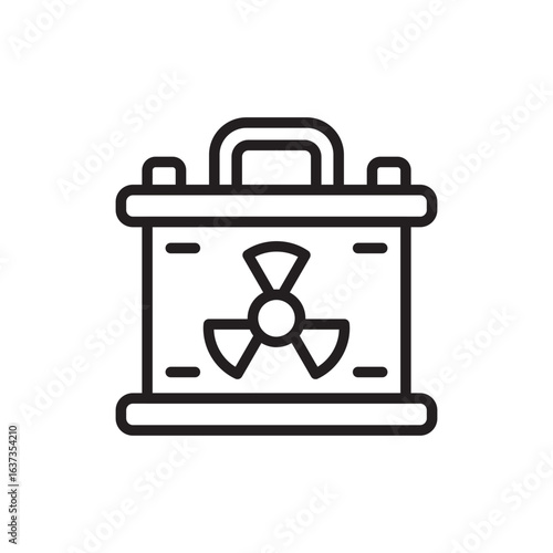Nuclear battery outline icons, minimalist vector illustration ,simple transparent graphic element .Isolated on white background