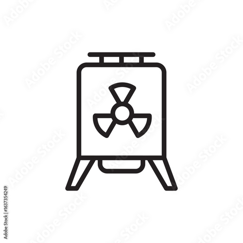 Nuclear machine outline icons, minimalist vector illustration ,simple transparent graphic element .Isolated on white background