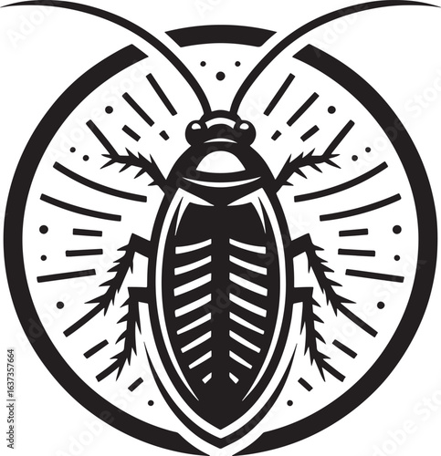 Cockroach logo template. Vector illustration of a cockroach.