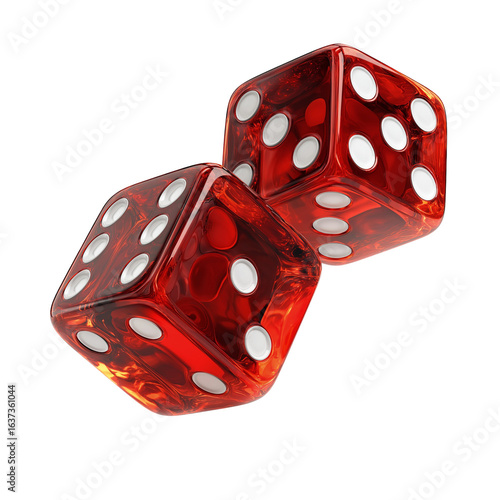 two red dice isolated on transparent background Remove png, Clipping Path, pen tool