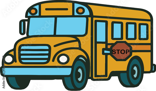 A bright yellow school bus, a classic symbol of education and childhood travel, is a safe vehicle for transporting kids to school