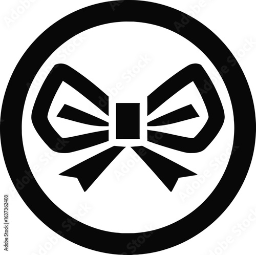 Bow tie icon in a round frame, representing sophistication for formal design projects and classy presentations