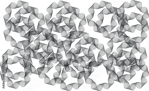 Intricate black wireframe geometric pattern creates a modern, abstract, and sophisticated visual texture for design.