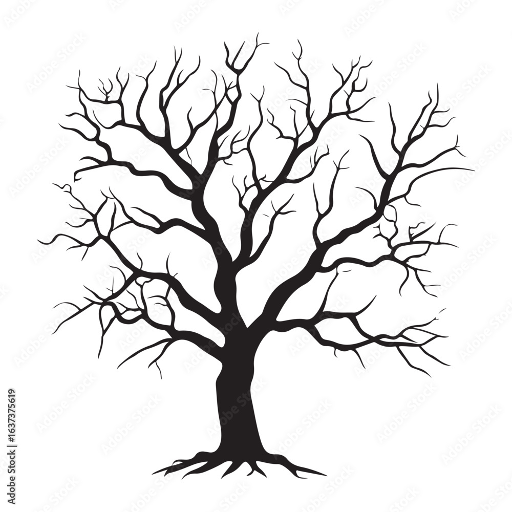 Obraz premium dry tree vector illustrations isolated on white