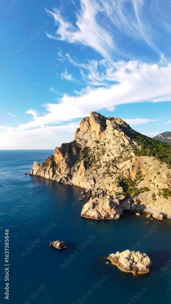 Fototapeta premium Coastal mountain panorama