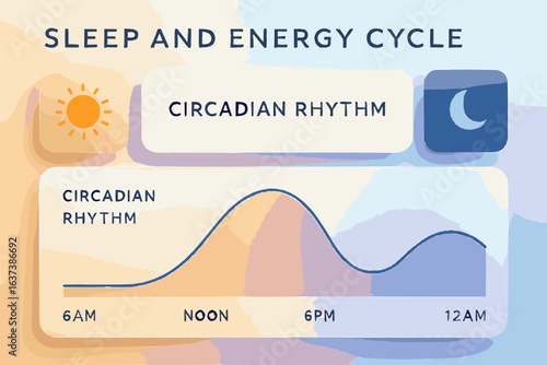 Circadian Rhythm Sleep and Energy Cycle Chart Illustration