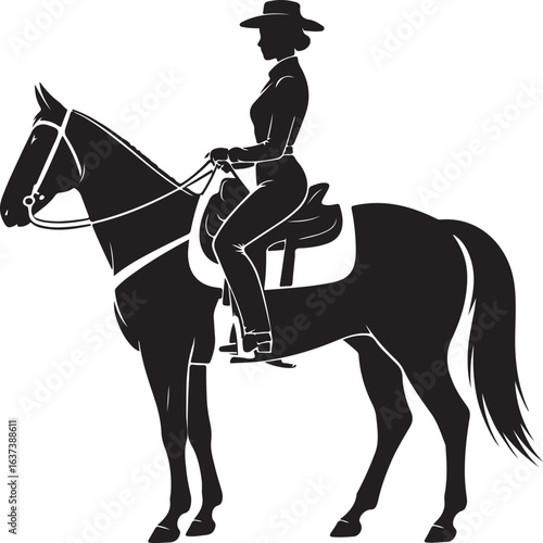 Female Silhouette Riding Side Saddle on Horse Poised and Elegant Retro Western Vibe

Female Silhouette Riding Side Saddle on Horse Poised and Elegant Retro Western Vibe