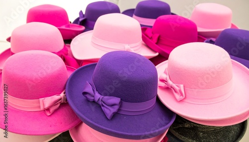 Colorful hats arranged