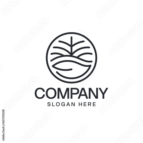 Organic Leaf Minimalist logo Desgin