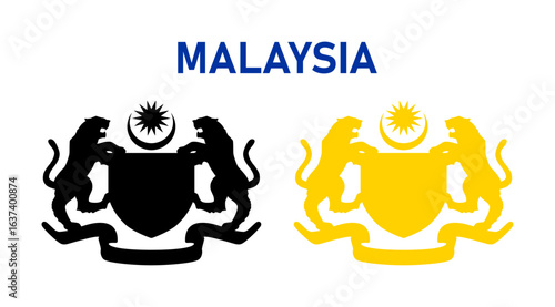 national emblem of Malaysia (black and yellow solid)