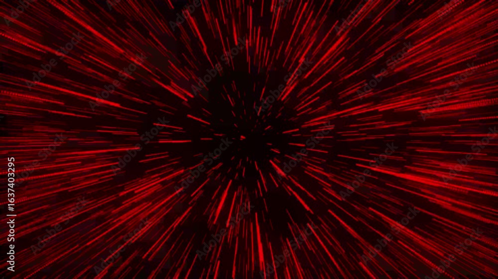 Animated background of a flight through space and stars with acceleration and slowdown in a seamless loop.