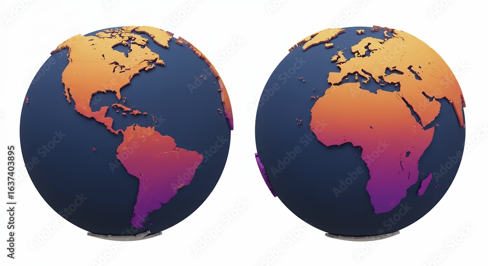 Obraz premium Two earth globes for educational use