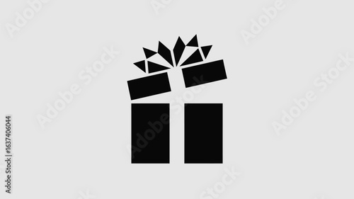 Surprise gift box revealed with abstract geometric ribbon, perfect for celebrations, promotions, and special announcements delivering joy and excitement