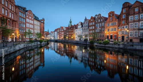 Evening Canal, Old Town, Cityscape Reflection, Dusk, Travel