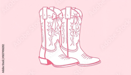 Pair of pink cowboy boots