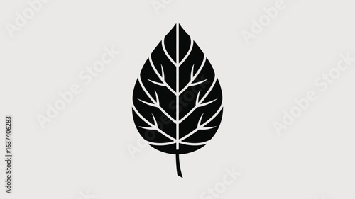 Elegant black leaf silhouette symbolizing nature, growth, and organic simplicity for eco-friendly branding and healthy living concepts