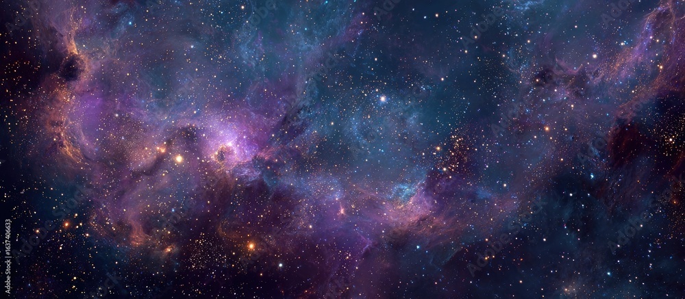 Naklejka premium Deep space nebula with vibrant colors and scattered stars