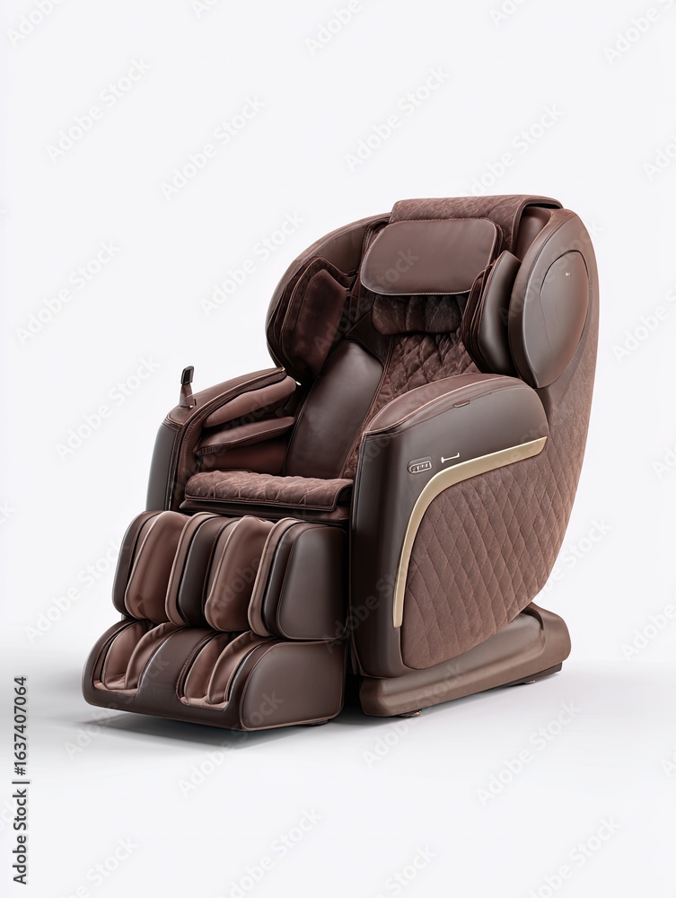 Naklejka premium Brown leather massage chair, modern design (1)