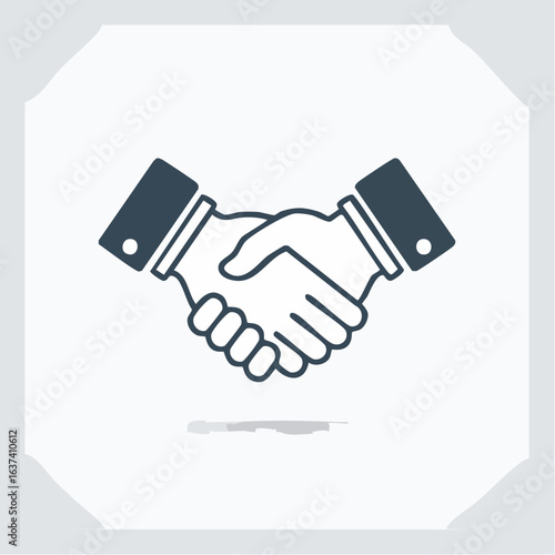 Simple handshake icon symbolizing partnership and business agreements