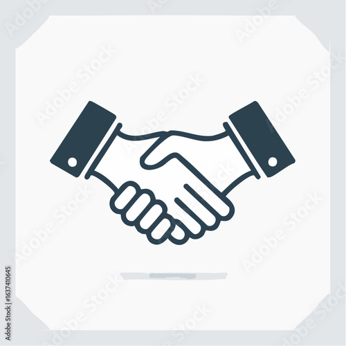 Simple handshake icon symbolizing partnership and business agreements