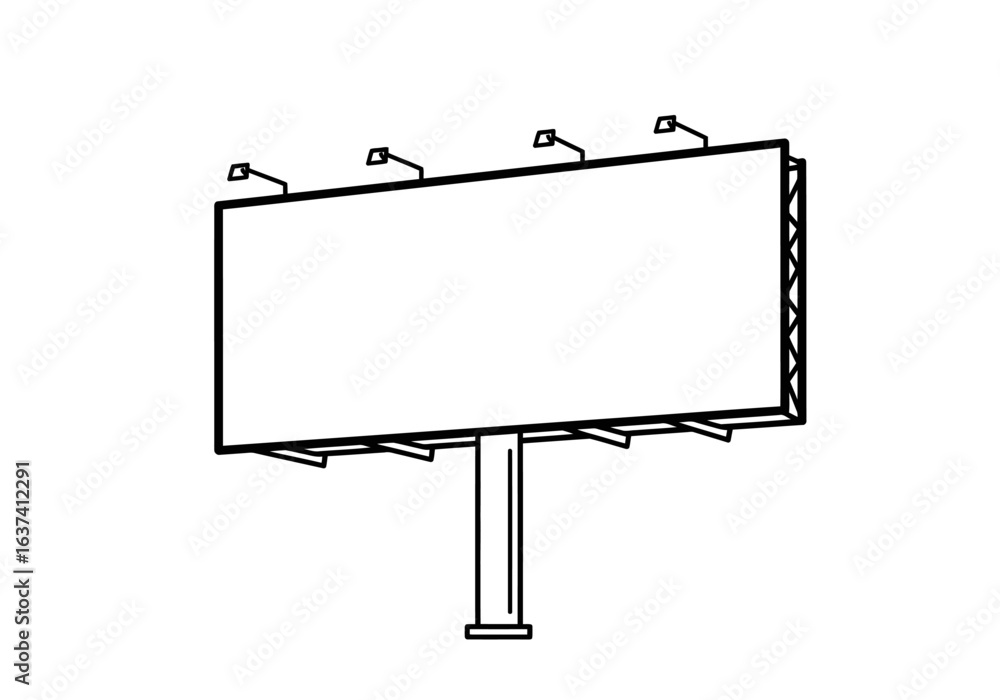 Obraz premium A billboard stands against a white backdrop