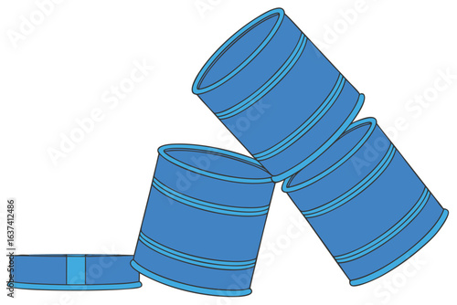 Stack of Blue Cylindrical Hair Rollers curlers beauty