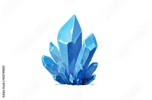 Crystal shard, icon for mobile game, white background, cartoon style, simple design, cute style, game asset, cartoon styl