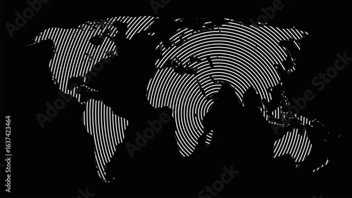 world map lines, global world map halftone concept, vector illustration 