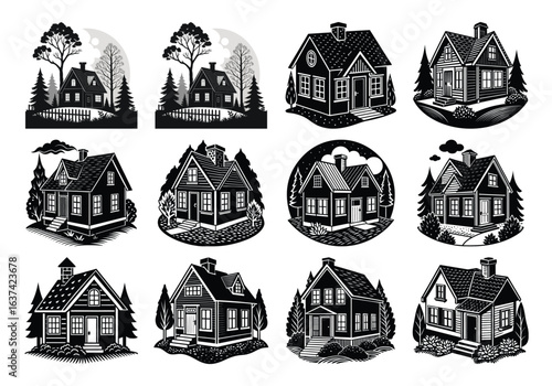 Silhouette of a house with scaffolding on white background Milan City skyline horizontal banner. Black and white silhouette of Milan City, Italy. Vector template for your design. Vector black silhoue
