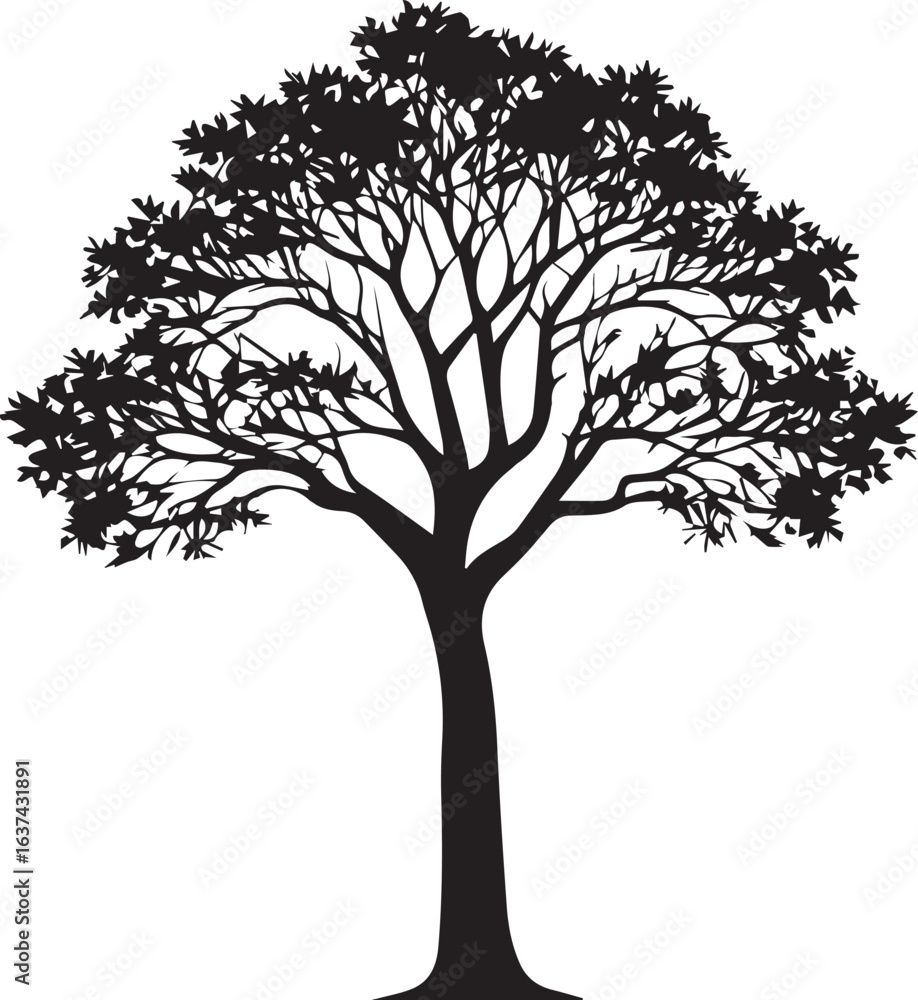Fototapeta premium tree silhouette Vector | Minimalist & Trendy tree Silhouette Design | Unique & Stylish tree Artwork for Vector design