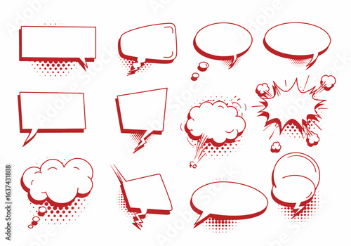 Comic book style speech bubbles ready for your creative storytelling needs