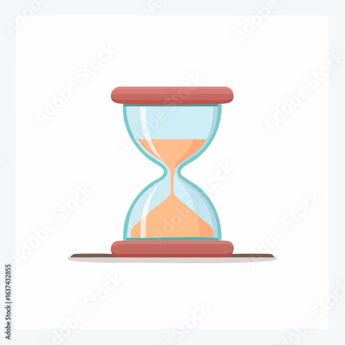 Stylized Hourglass Illustration on White Background - Waiting Concept