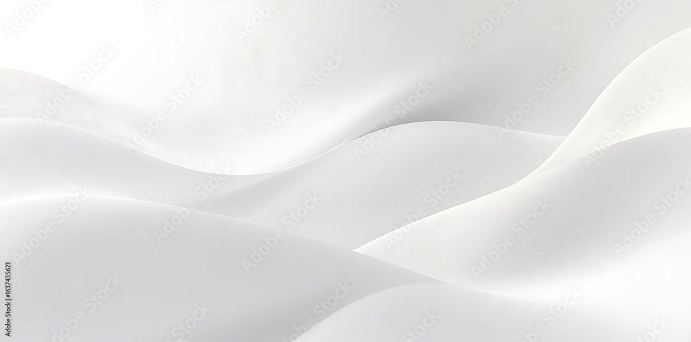 Fototapeta premium Abstract flowing white waves soft light background