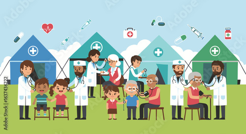 Healthcare Services in Temporary Tents for Emergency Relief