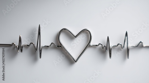 Stainless Steel Heartbeat Line Design for Medical and Wellness Projects