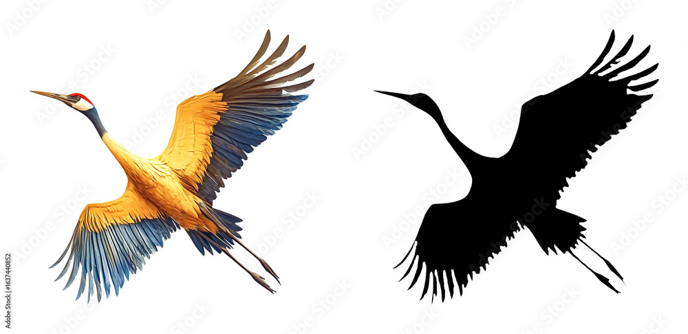 Fototapeta premium PNG a colorful bird in flight on a black background with a transparent background