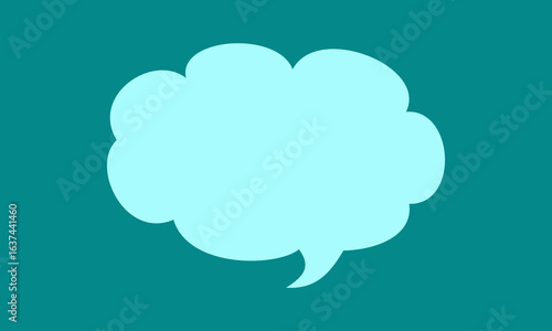 speech bubble on teal background. Simple and modern comic-style chat or message bubble, perfect for digital communication, dialogue, messaging apps, comics, and social media content.
