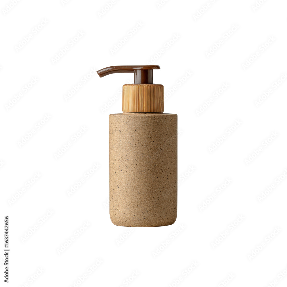 Obraz premium Eco-Friendly Bamboo and Stone Soap Dispenser Bottle