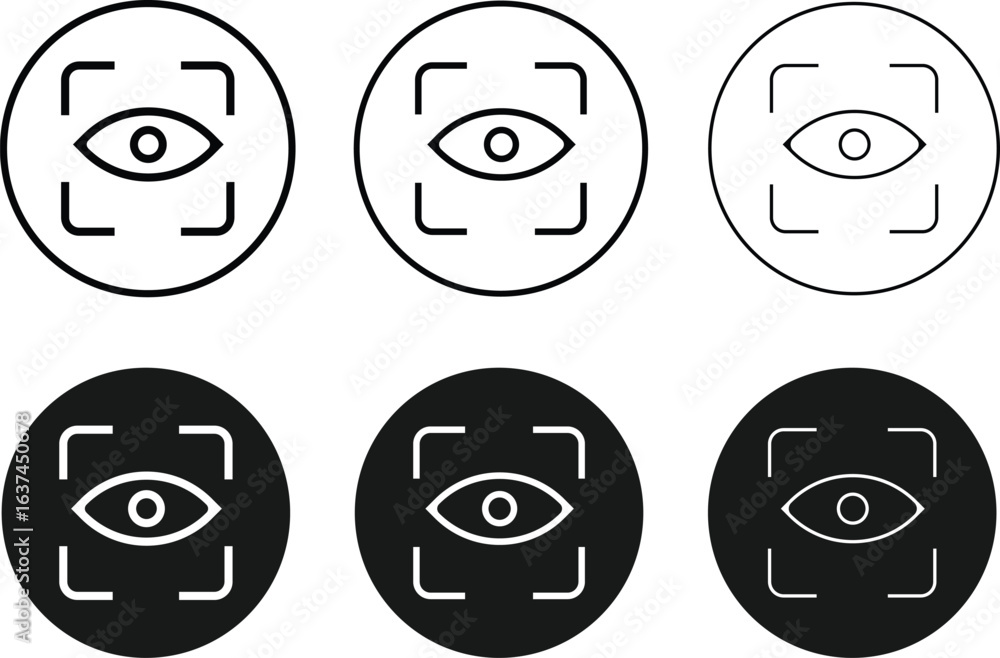 eye scan icon set, vision symbol, View and Eye icons, Eyesight symbol, Eye Recognition Icons illustration,
eye scan icon set, vision symbol, View and Eye icons, Eyesight symbol, Eye Recognition Icons illustration,