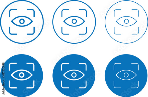 eye scan icon set, vision symbol, View and Eye icons, Eyesight symbol, Eye Recognition Icons illustration,

