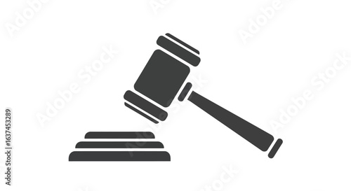 Vector illustration of gavel and sound block isolated on white background